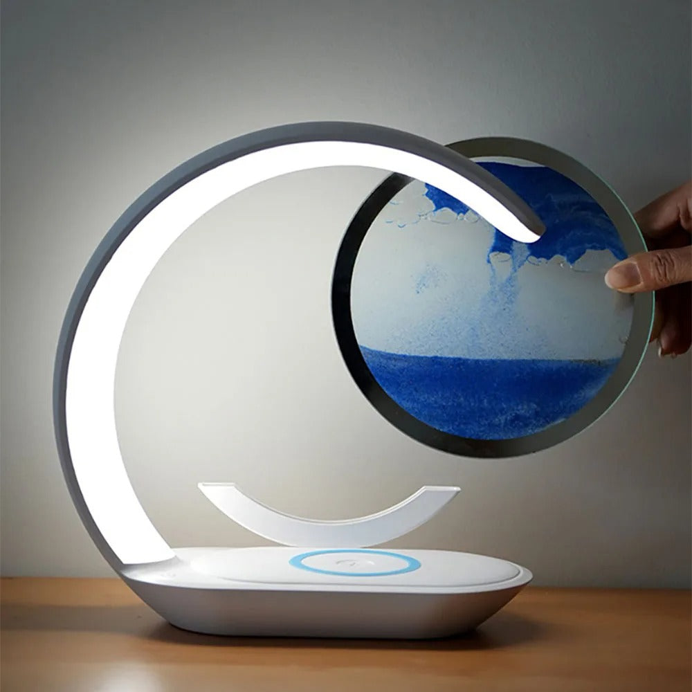 Quicksand Table Lamp With USB Wireless charger