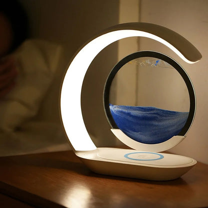 Quicksand Table Lamp With USB Wireless charger